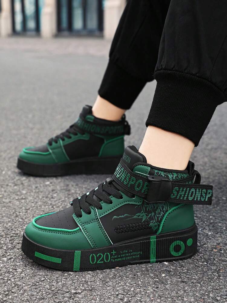 Men's High Top Casual Sneakers Comfortable Soft Sole Couple Shoes Random Print Fashion Trainers Gym Sports Shoes Student Gift 2025