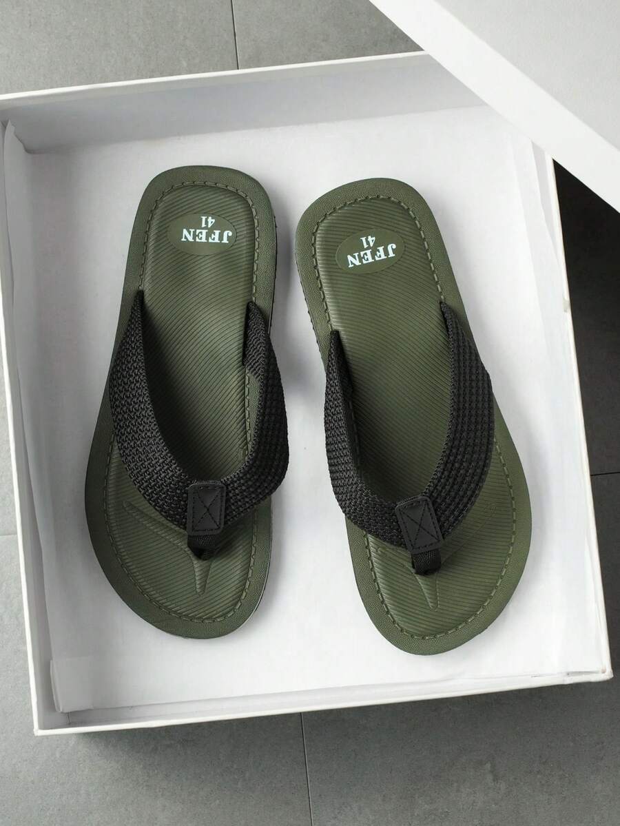 Men's Outdoor Flat Flip Flops New Style Summer Open Toe Slippers Casual Breathable Comfortable Beach Sandals Daily Fashion Wear