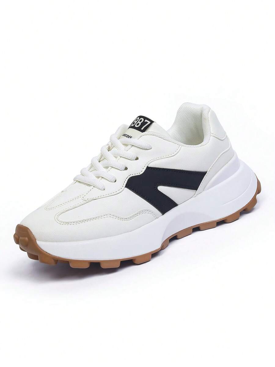 Men's Chunky Sneakers Versatile Outdoor Casual Athletic Shoes Non Slip Fashion Gym Sports Footwear Comfortable Street Style Sneakers