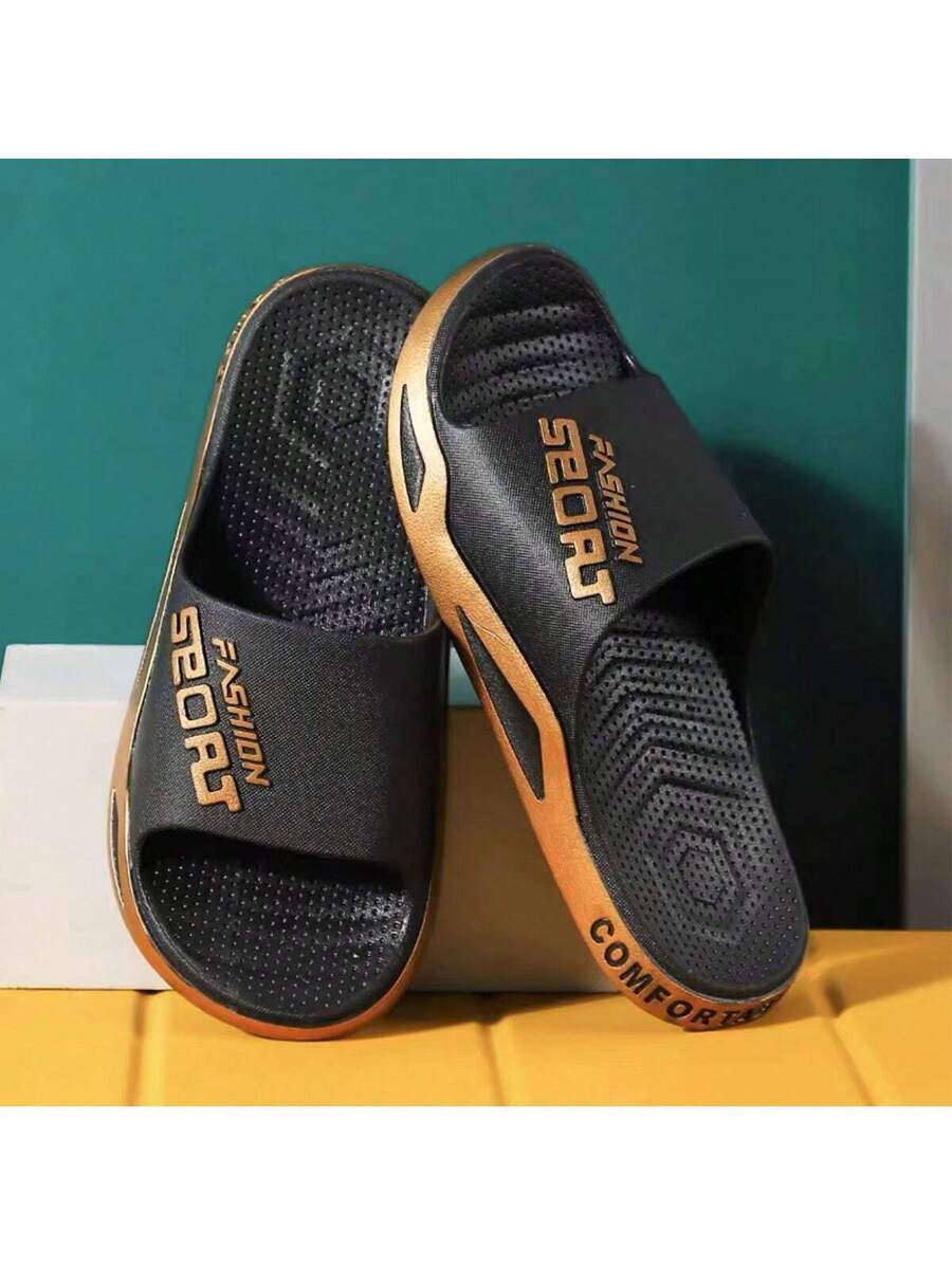 Men's Fashion Flip Flops Thick Sole Wear Resistant Breathable Non Slip Bath Slippers Casual Indoor Outdoor Summer Beach Sandals