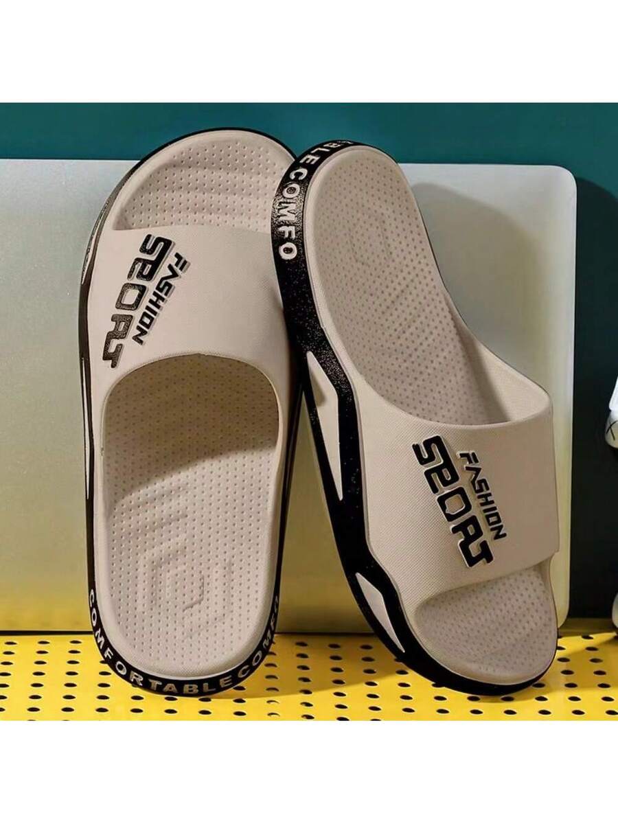 Men's Fashion Flip Flops Thick Sole Wear Resistant Breathable Non Slip Bath Slippers Casual Indoor Outdoor Summer Beach Sandals