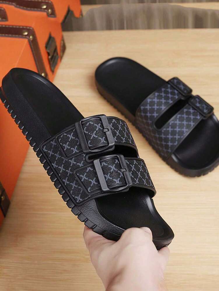 Men's Casual Slide Sandals Lightweight Comfortable Slippers Round Toe Fashion Outdoor Beach Flip Flops Non Slip Summer Footwear