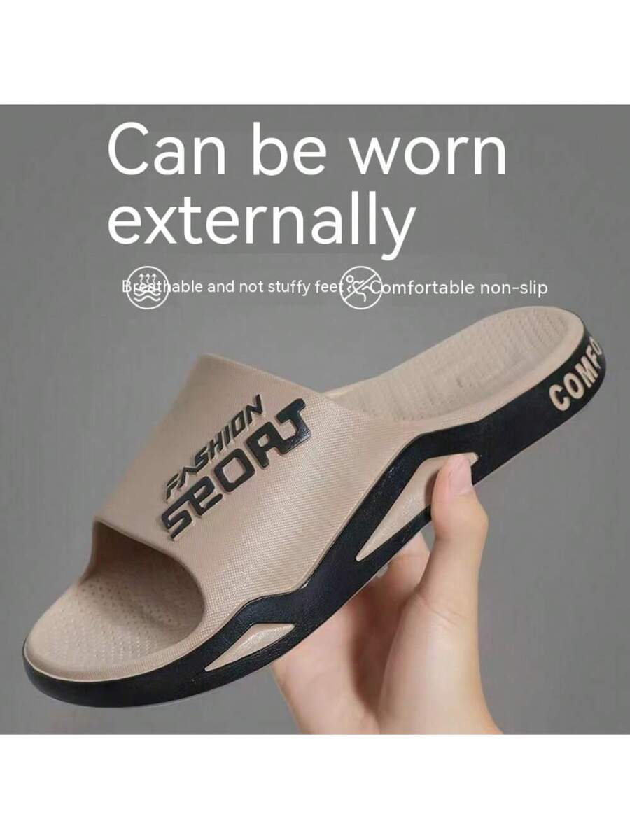 Men's Fashion Flip Flops Thick Sole Wear Resistant Breathable Non Slip Bath Slippers Casual Indoor Outdoor Summer Beach Sandals