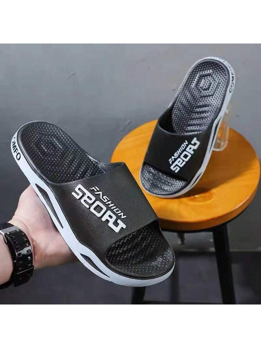 Men's Fashion Flip Flops Thick Sole Wear Resistant Breathable Non Slip Bath Slippers Casual Indoor Outdoor Summer Beach Sandals