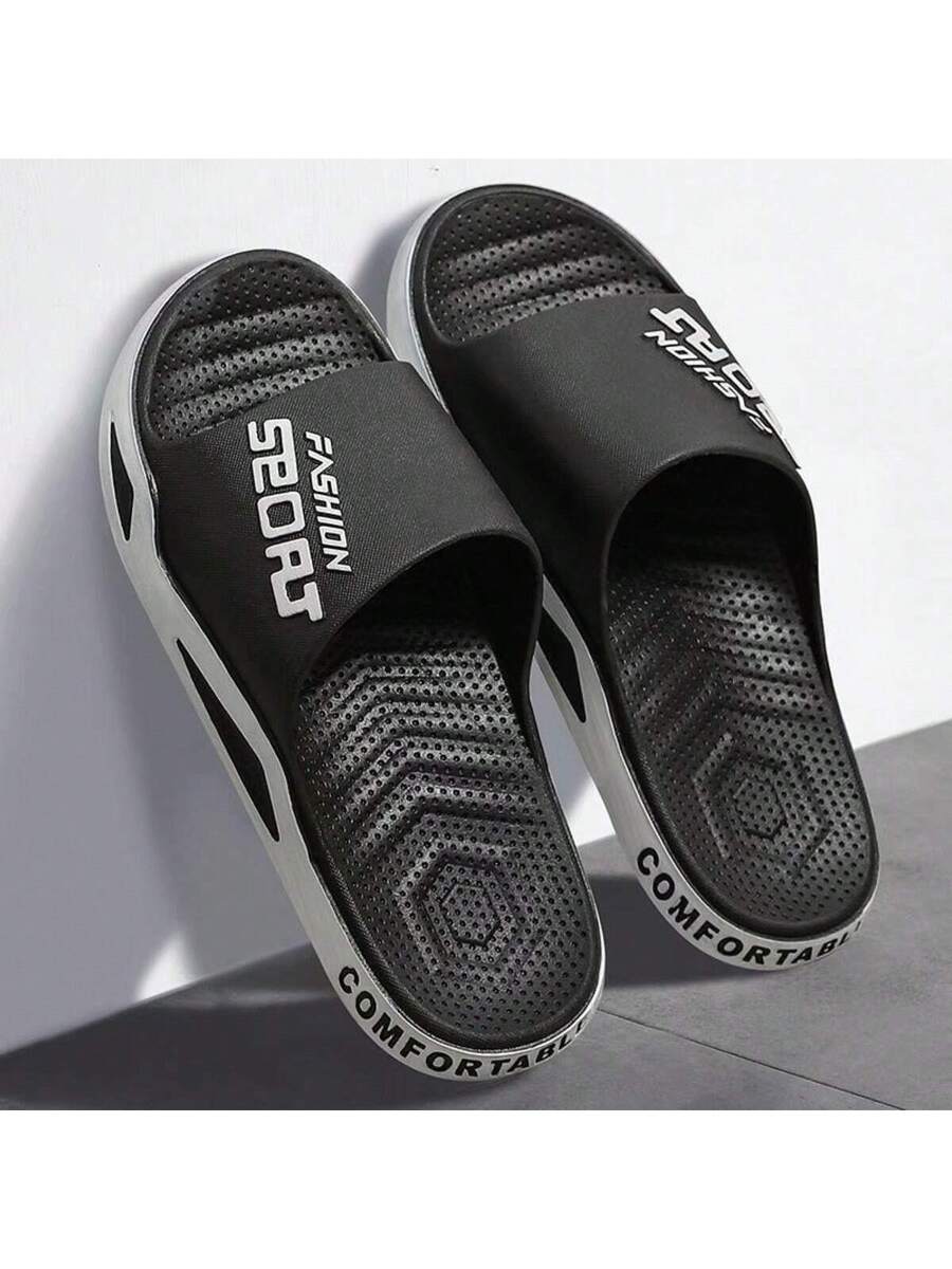 Men's Fashion Flip Flops Thick Sole Wear Resistant Breathable Non Slip Bath Slippers Casual Indoor Outdoor Summer Beach Sandals