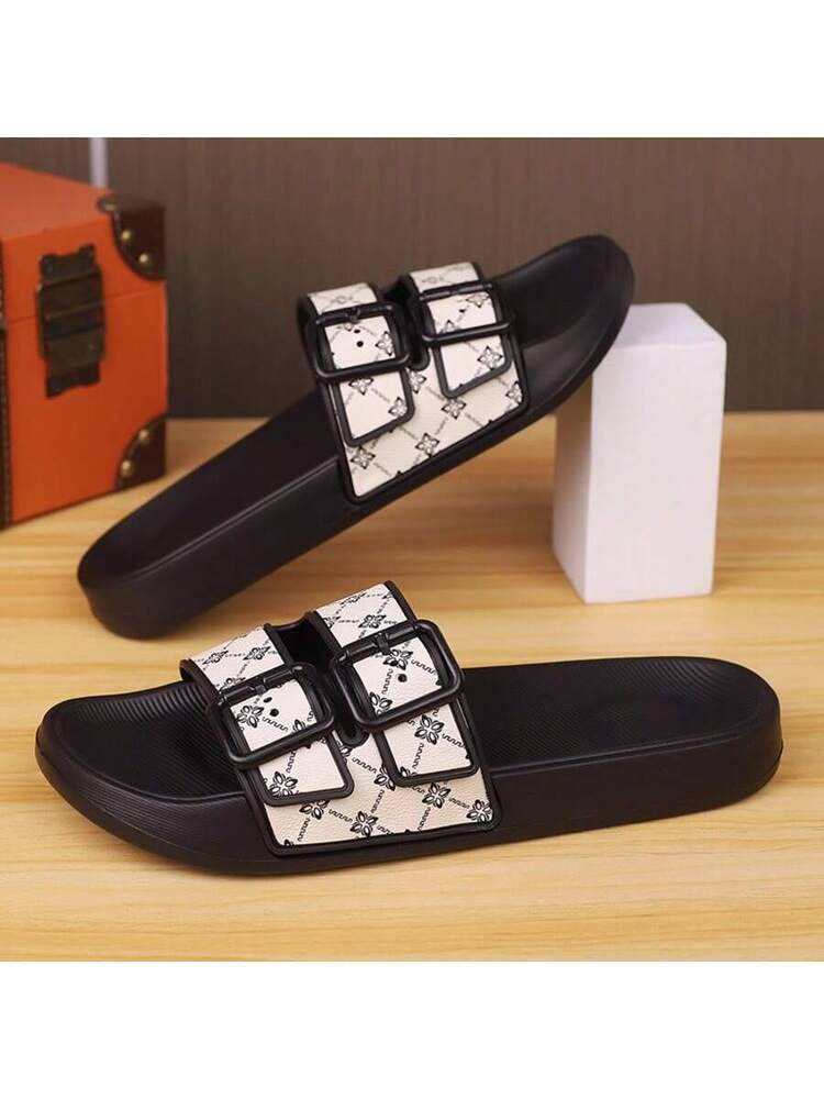 Men's Casual Slide Sandals Lightweight Comfortable Slippers Round Toe Fashion Outdoor Beach Flip Flops Non Slip Summer Footwear