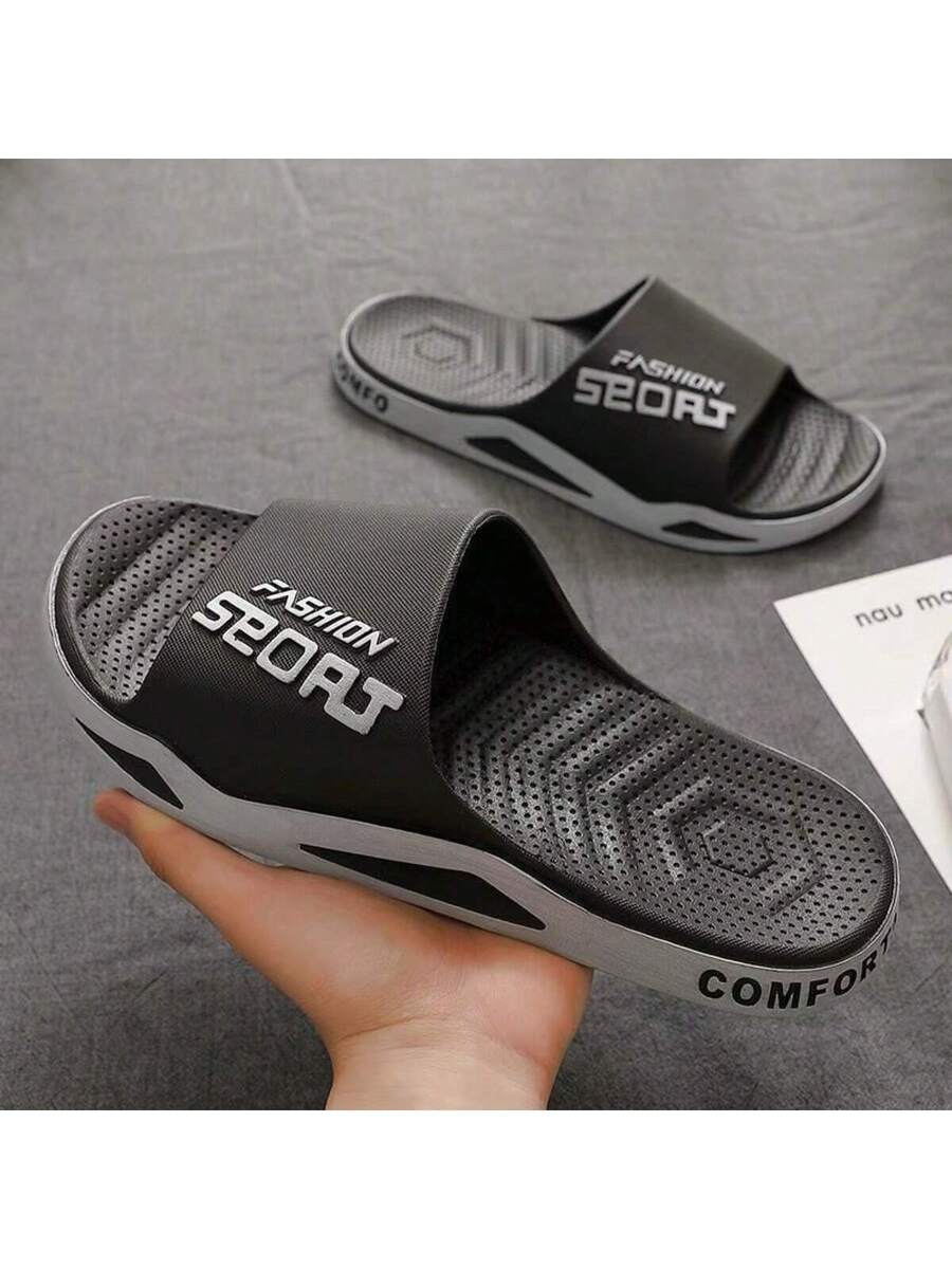Men's Fashion Flip Flops Thick Sole Wear Resistant Breathable Non Slip Bath Slippers Casual Indoor Outdoor Summer Beach Sandals