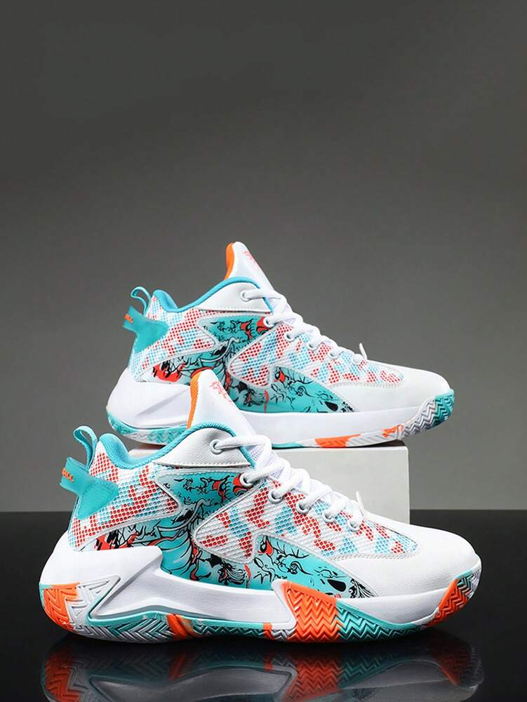 Men's Basketball Sneakers Fashion Breathable Athletic Shoes Comfortable Non Slip Casual Sports Footwear Teen Training Gym Shoes