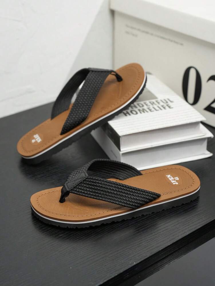 Men's Outdoor Flat Flip Flops New Style Summer Open Toe Slippers Casual Breathable Comfortable Beach Sandals Daily Fashion Wear