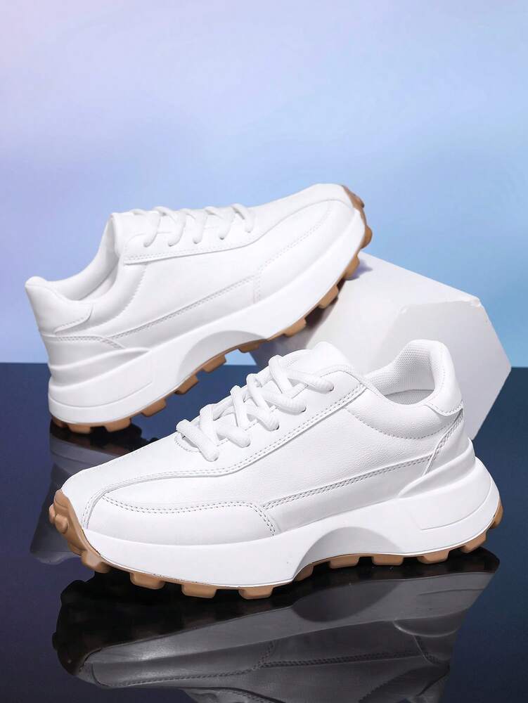 Men's Chunky Sneakers Versatile Outdoor Casual Athletic Shoes Non Slip Fashion Gym Sports Footwear Comfortable Street Style Sneakers