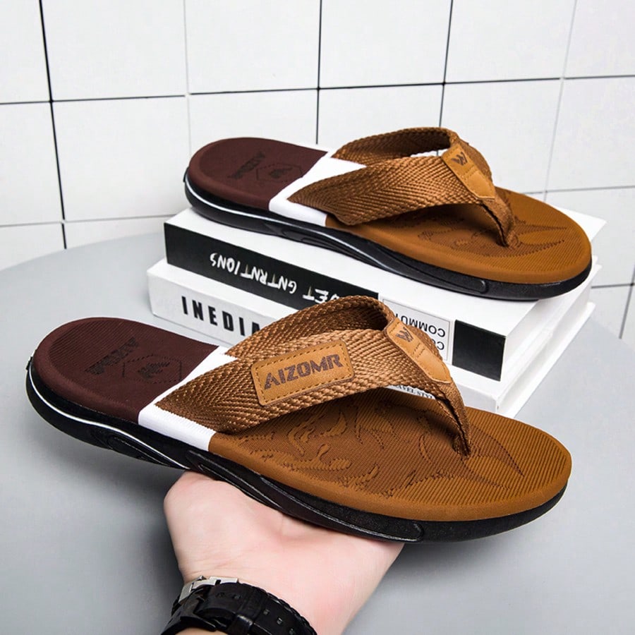 Men's High End Flip Flops Summer 2024 Durable Non Slip Anti Odor Thong Sandals Casual Comfortable Outdoor Beach Fashion Footwear
