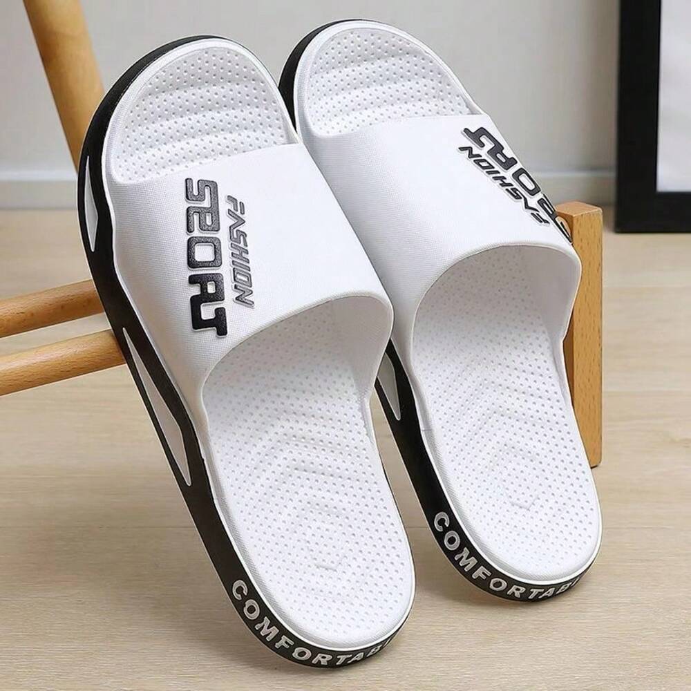 Men's Fashion Flip Flops Thick Sole Wear Resistant Breathable Non Slip Bath Slippers Casual Indoor Outdoor Summer Beach Sandals