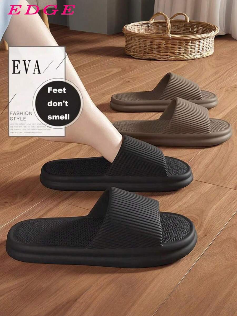 Men And Women Quiet EVA Slippers Non Slip Quick Dry Odor Proof Soft Sole Indoor Bathroom House Sandals Comfortable Summer Home Wear