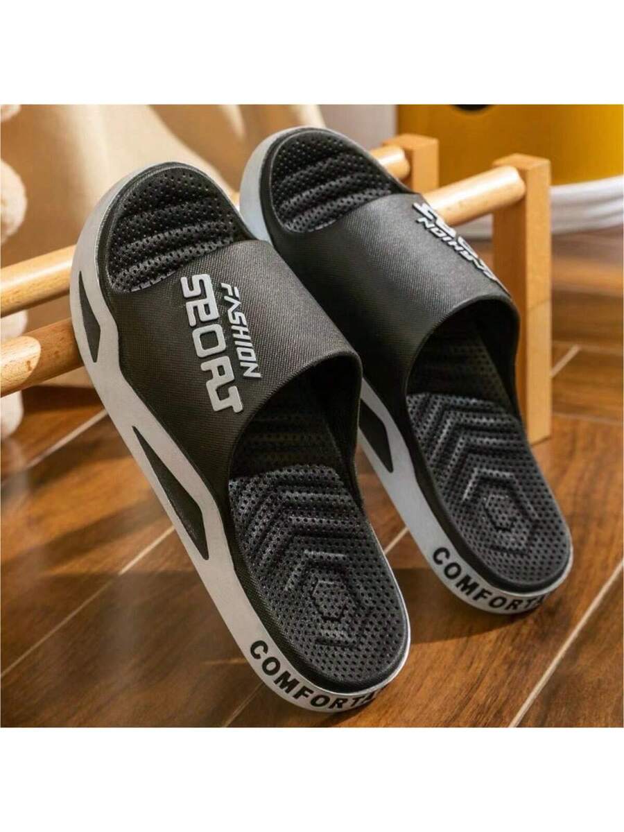 Men's Fashion Flip Flops Thick Sole Wear Resistant Breathable Non Slip Bath Slippers Casual Indoor Outdoor Summer Beach Sandals