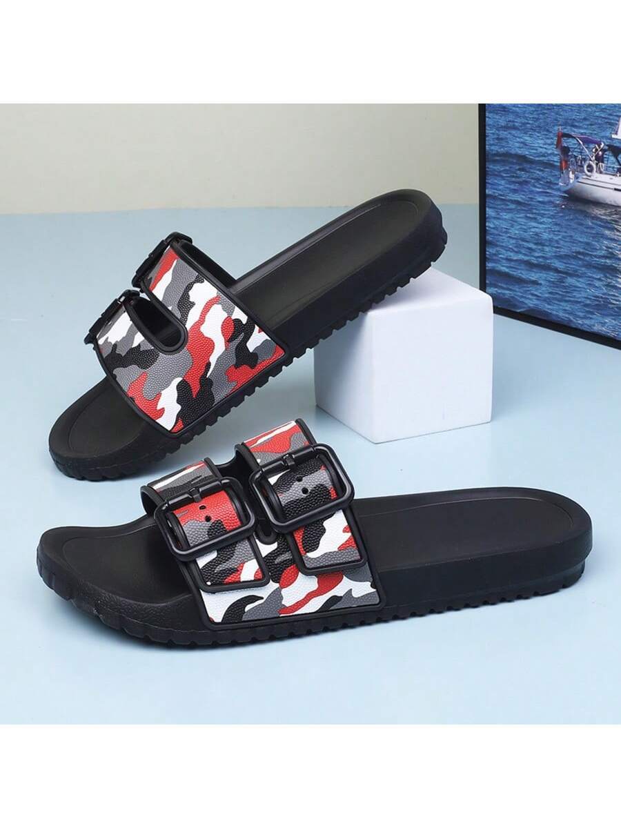 Men's Casual Slide Sandals Lightweight Comfortable Slippers Round Toe Fashion Outdoor Beach Flip Flops Non Slip Summer Footwear