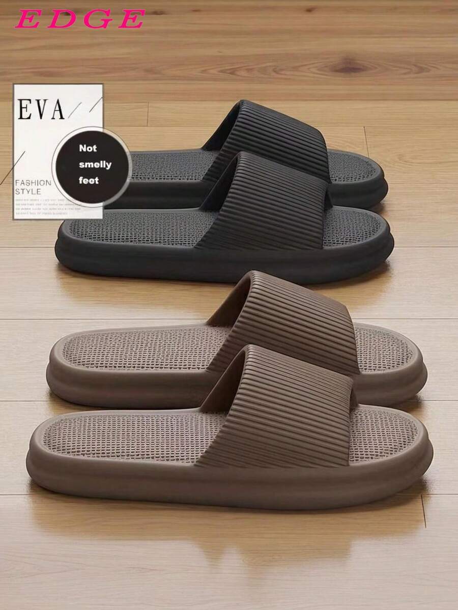 Men And Women Quiet EVA Slippers Non Slip Quick Dry Odor Proof Soft Sole Indoor Bathroom House Sandals Comfortable Summer Home Wear