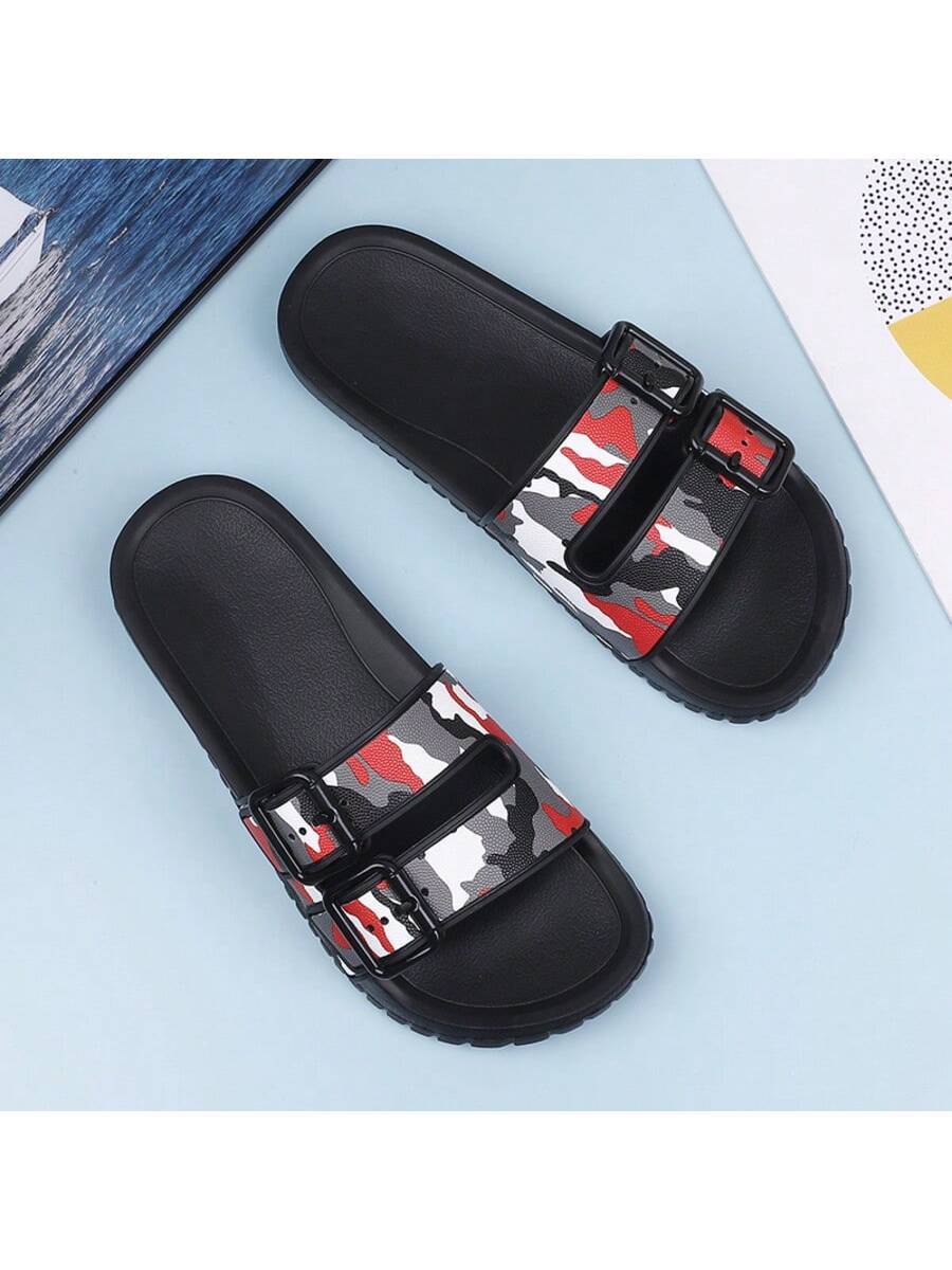 Men's Casual Slide Sandals Lightweight Comfortable Slippers Round Toe Fashion Outdoor Beach Flip Flops Non Slip Summer Footwear