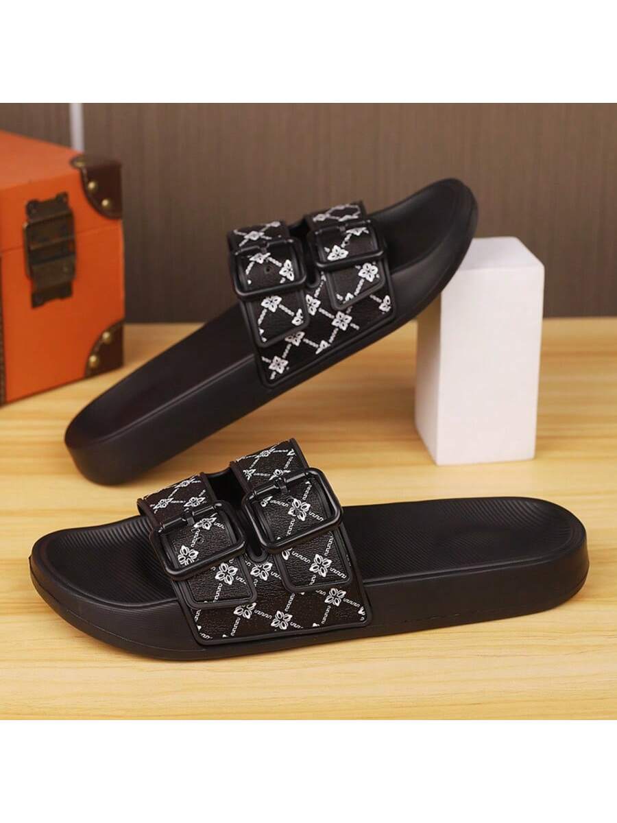 Men's Casual Slide Sandals Lightweight Comfortable Slippers Round Toe Fashion Outdoor Beach Flip Flops Non Slip Summer Footwear