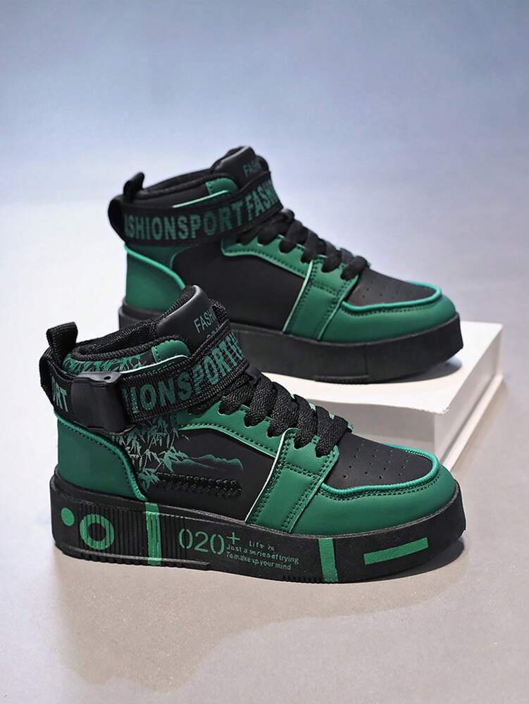 Men's High Top Casual Sneakers Comfortable Soft Sole Couple Shoes Random Print Fashion Trainers Gym Sports Shoes Student Gift 2025