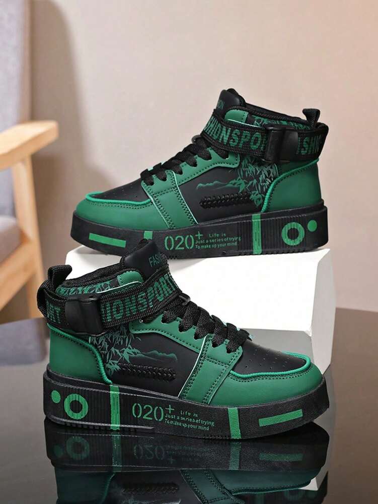 Men's High Top Casual Sneakers Comfortable Soft Sole Couple Shoes Random Print Fashion Trainers Gym Sports Shoes Student Gift 2025
