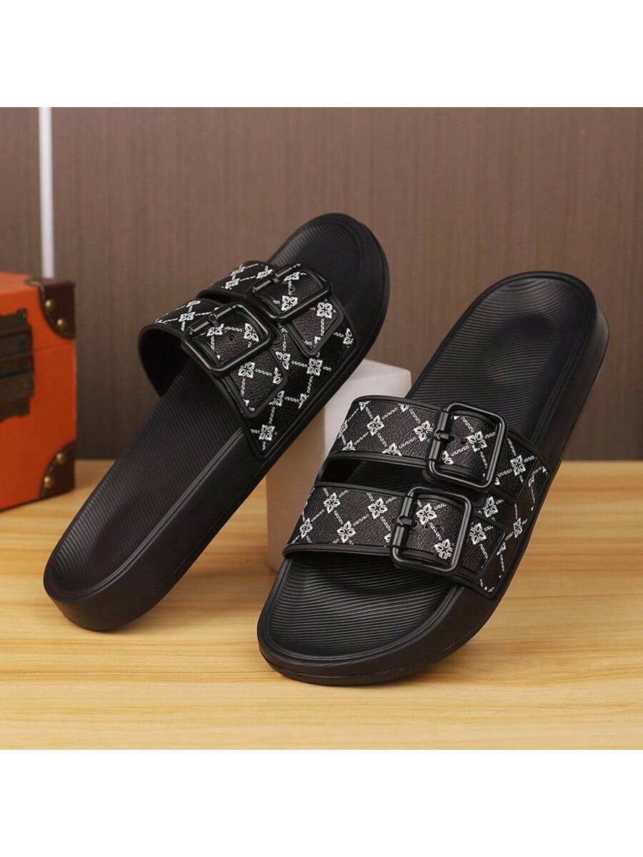 Men's Casual Slide Sandals Lightweight Comfortable Slippers Round Toe Fashion Outdoor Beach Flip Flops Non Slip Summer Footwear