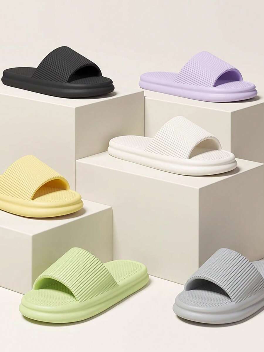Men And Women Quiet EVA Slippers Non Slip Quick Dry Odor Proof Soft Sole Indoor Bathroom House Sandals Comfortable Summer Home Wear