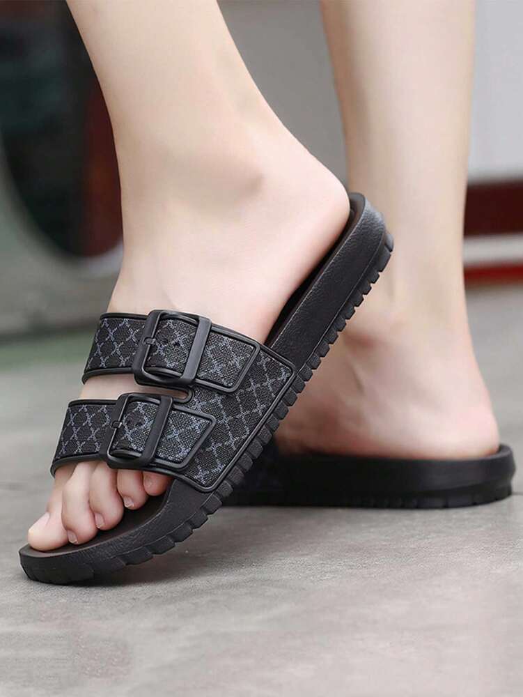 Men's Casual Slide Sandals Lightweight Comfortable Slippers Round Toe Fashion Outdoor Beach Flip Flops Non Slip Summer Footwear