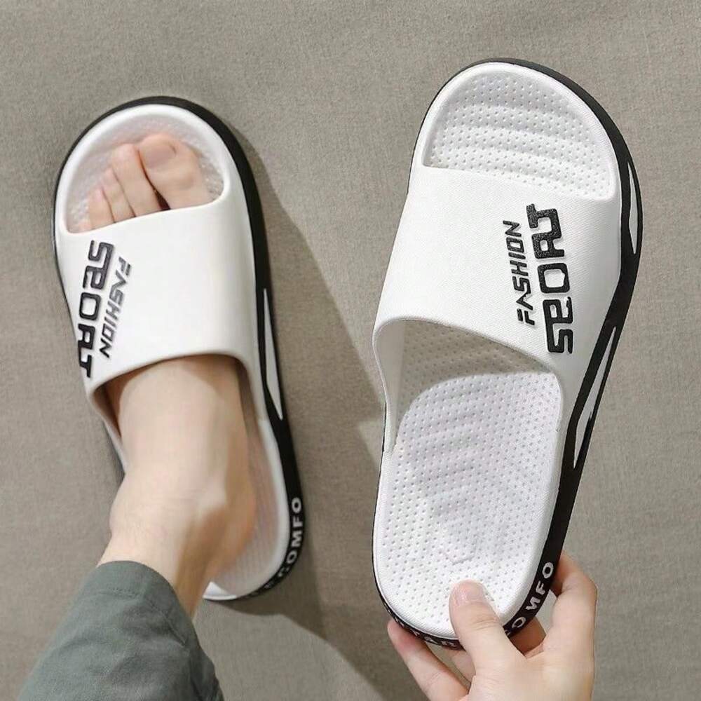 Men's Fashion Flip Flops Thick Sole Wear Resistant Breathable Non Slip Bath Slippers Casual Indoor Outdoor Summer Beach Sandals