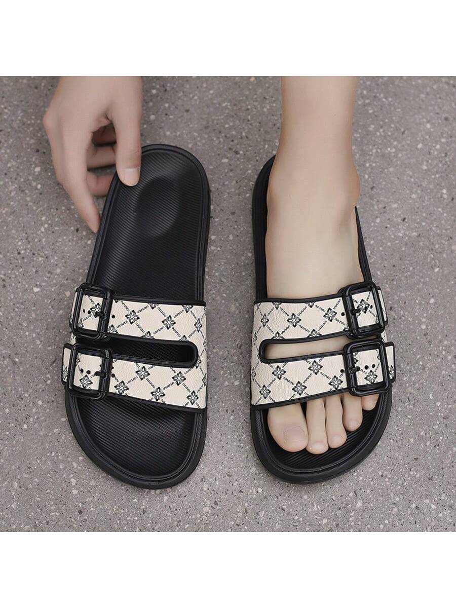 Men's Casual Slide Sandals Lightweight Comfortable Slippers Round Toe Fashion Outdoor Beach Flip Flops Non Slip Summer Footwear