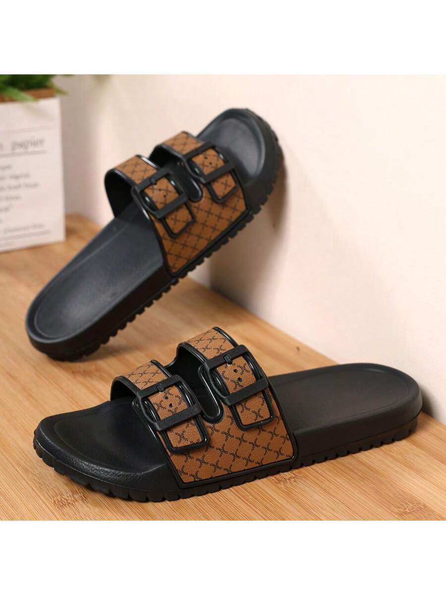 Men's Casual Slide Sandals Lightweight Comfortable Slippers Round Toe Fashion Outdoor Beach Flip Flops Non Slip Summer Footwear