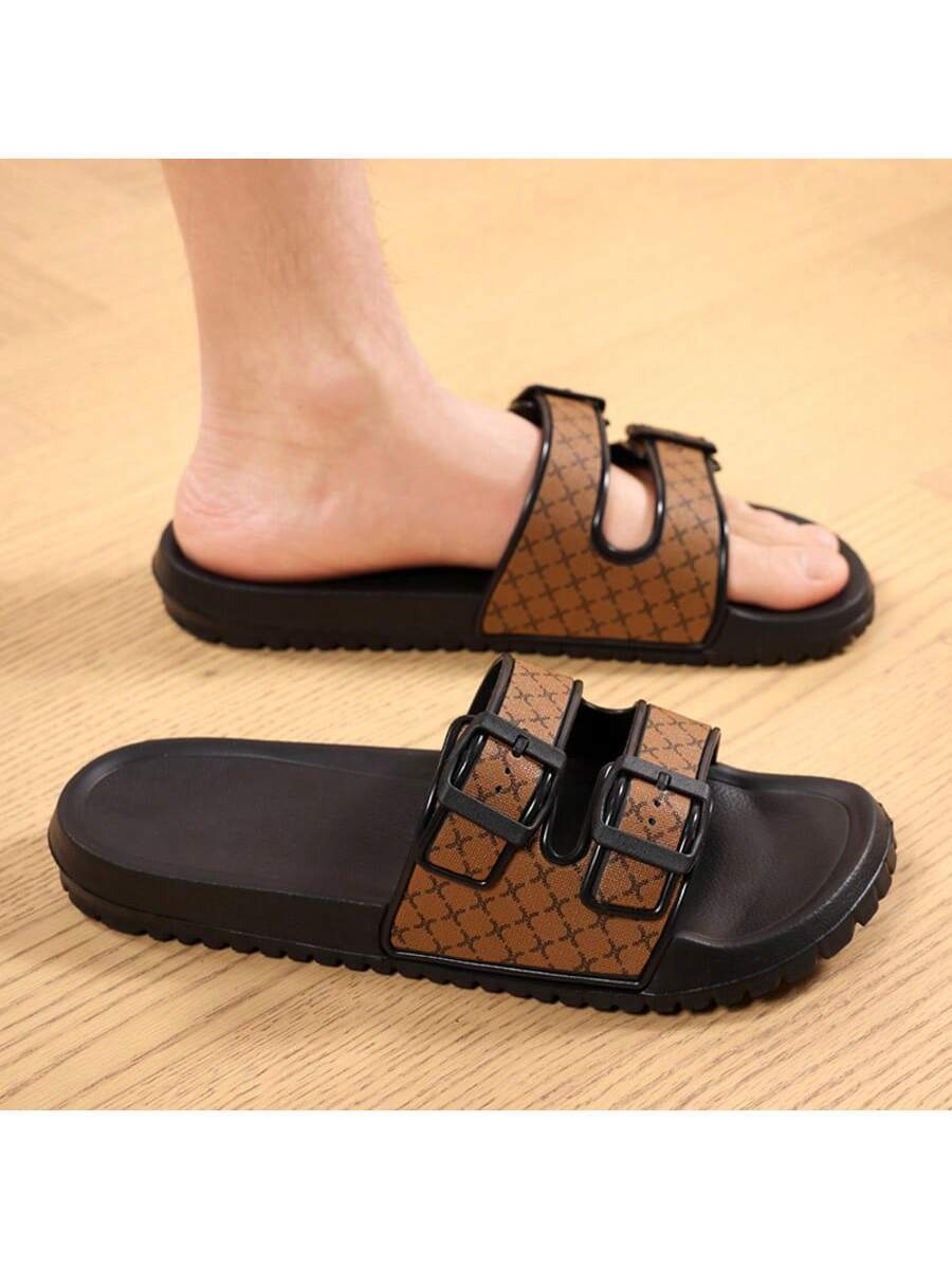 Men's Casual Slide Sandals Lightweight Comfortable Slippers Round Toe Fashion Outdoor Beach Flip Flops Non Slip Summer Footwear