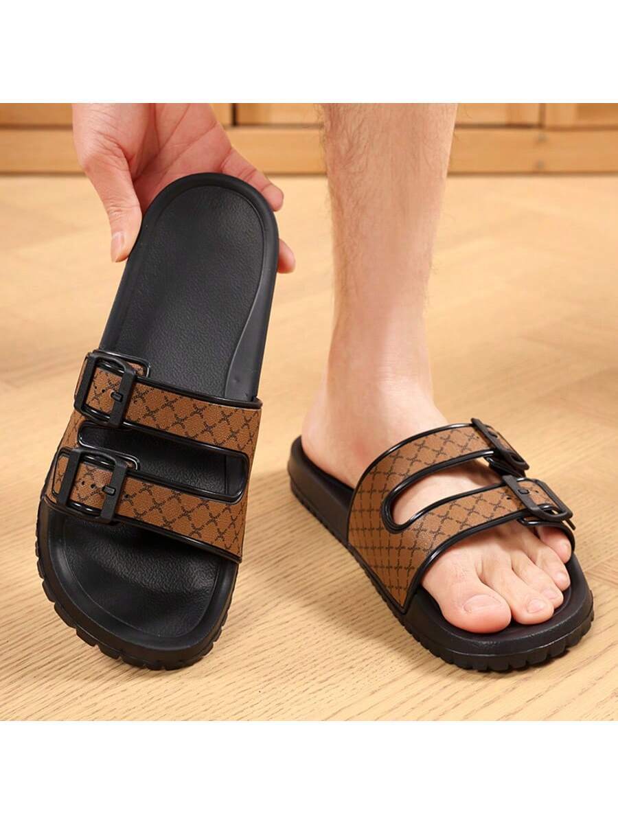 Men's Casual Slide Sandals Lightweight Comfortable Slippers Round Toe Fashion Outdoor Beach Flip Flops Non Slip Summer Footwear