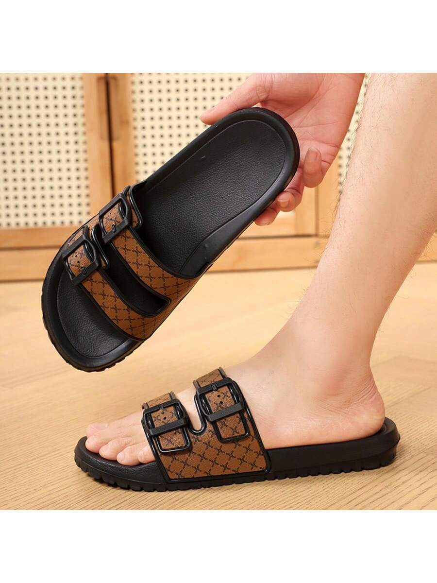 Men's Casual Slide Sandals Lightweight Comfortable Slippers Round Toe Fashion Outdoor Beach Flip Flops Non Slip Summer Footwear