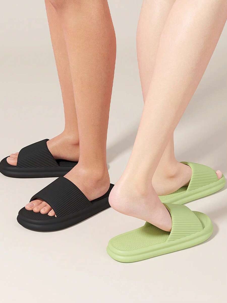 Men And Women Quiet EVA Slippers Non Slip Quick Dry Odor Proof Soft Sole Indoor Bathroom House Sandals Comfortable Summer Home Wear