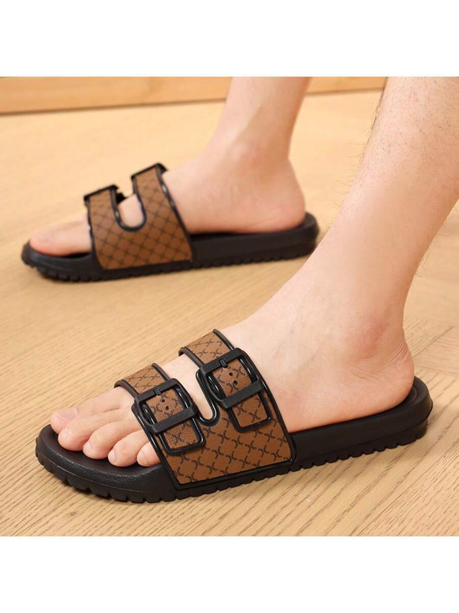 Men's Casual Slide Sandals Lightweight Comfortable Slippers Round Toe Fashion Outdoor Beach Flip Flops Non Slip Summer Footwear