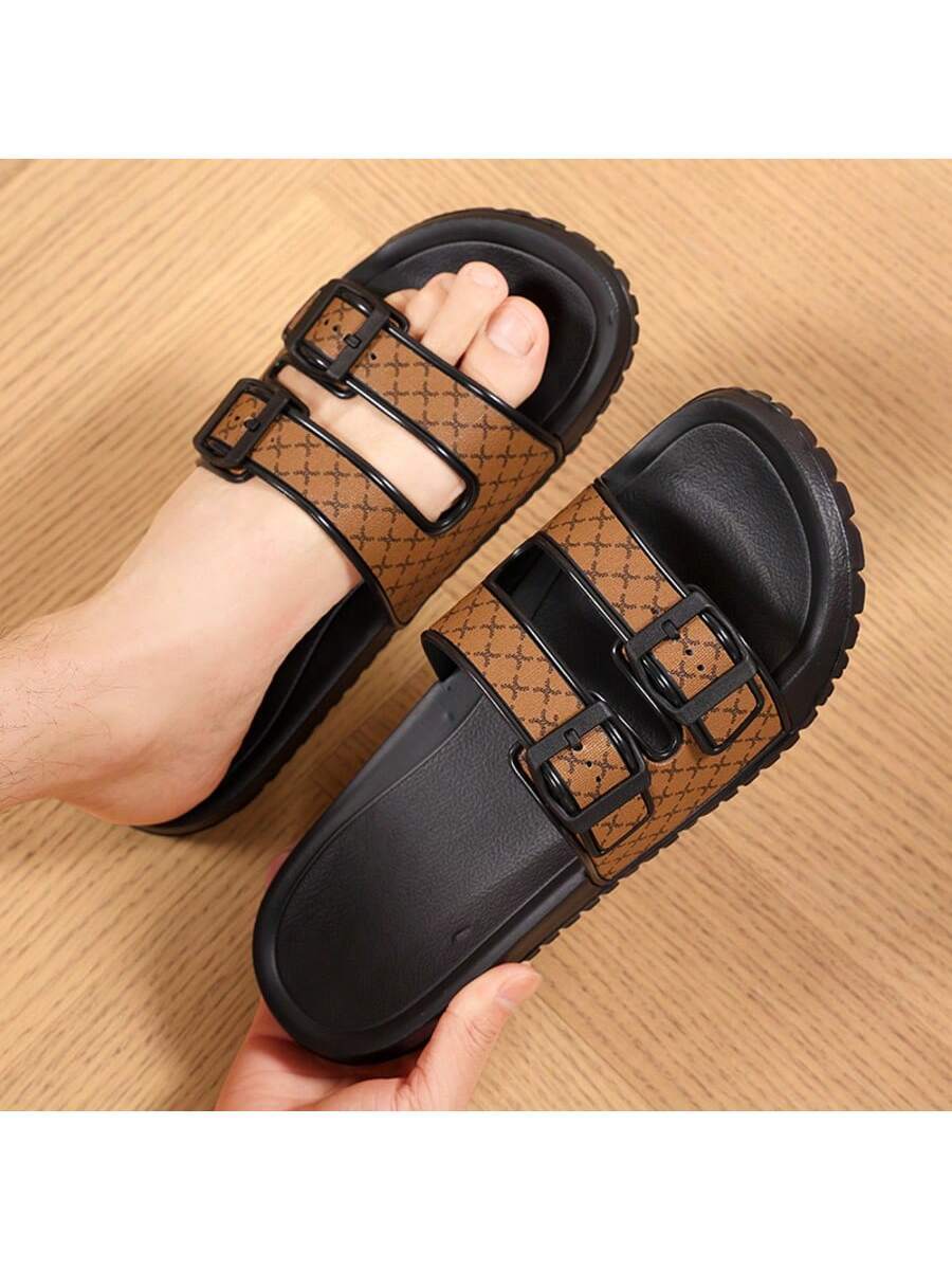 Men's Casual Slide Sandals Lightweight Comfortable Slippers Round Toe Fashion Outdoor Beach Flip Flops Non Slip Summer Footwear