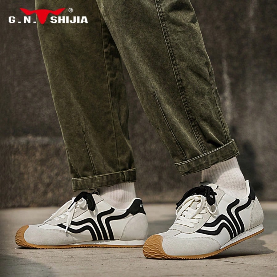 Men's G.N.SHIJIA 2025 Classic Bull Family Sneakers Low Top Athletic Board Shoes Casual Versatile Comfortable Fashion Sports Footwear