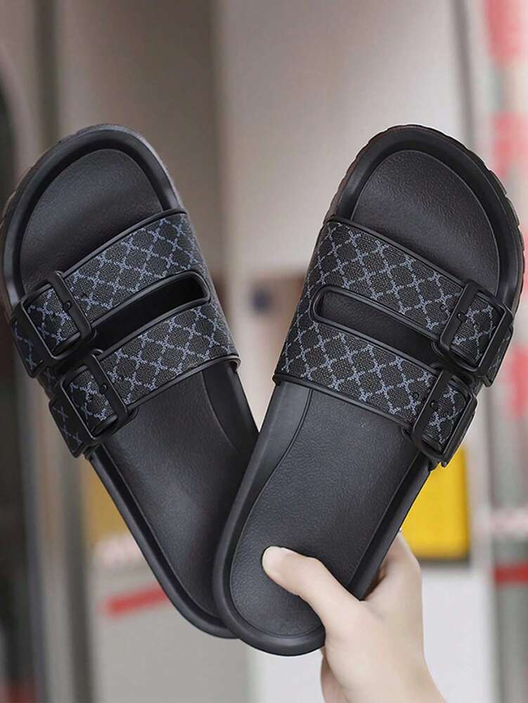 Men's Casual Slide Sandals Lightweight Comfortable Slippers Round Toe Fashion Outdoor Beach Flip Flops Non Slip Summer Footwear