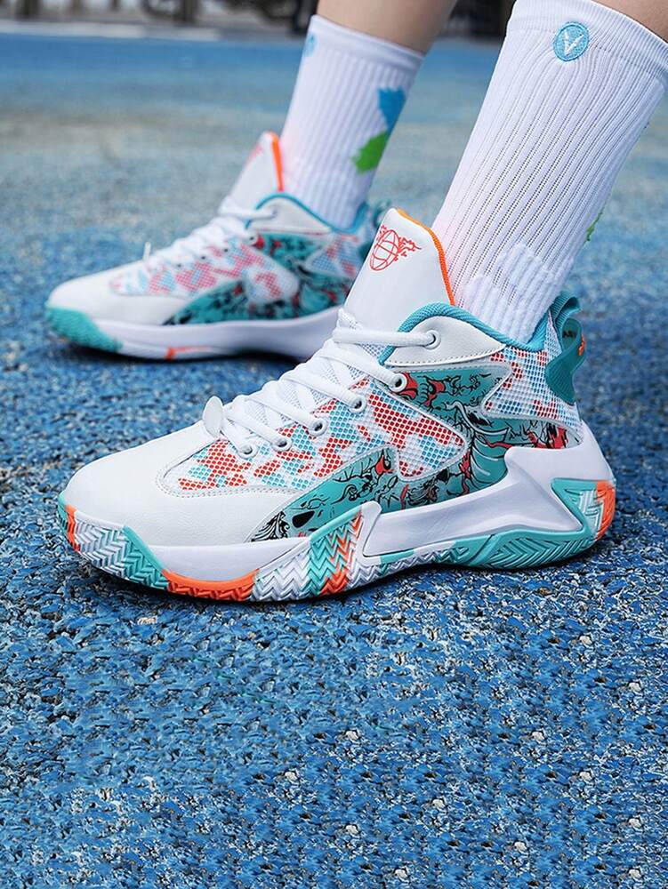 Men's Basketball Sneakers Fashion Breathable Athletic Shoes Comfortable Non Slip Casual Sports Footwear Teen Training Gym Shoes