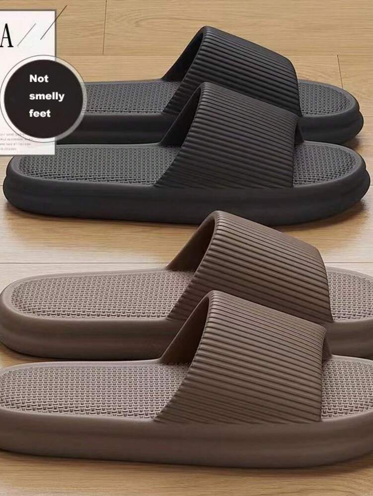 Men And Women Quiet EVA Slippers Non Slip Quick Dry Odor Proof Soft Sole Indoor Bathroom House Sandals Comfortable Summer Home Wear
