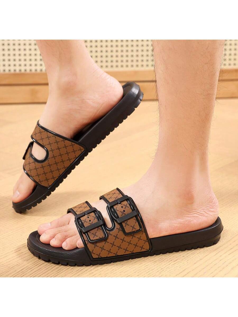 Men's Casual Slide Sandals Lightweight Comfortable Slippers Round Toe Fashion Outdoor Beach Flip Flops Non Slip Summer Footwear
