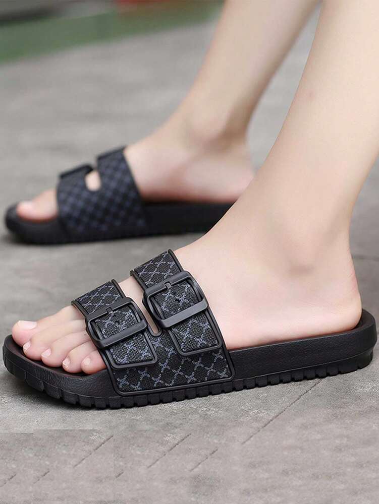 Men's Casual Slide Sandals Lightweight Comfortable Slippers Round Toe Fashion Outdoor Beach Flip Flops Non Slip Summer Footwear