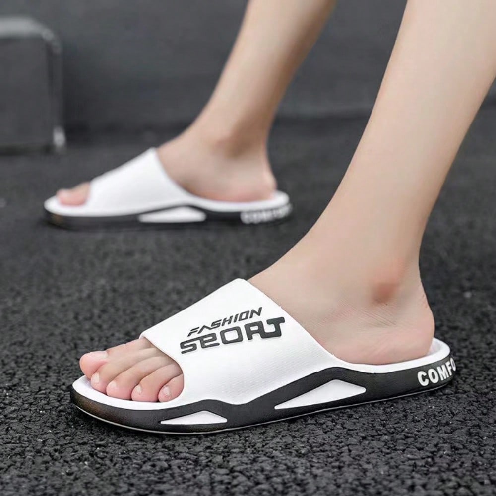 Men's Fashion Flip Flops Thick Sole Wear Resistant Breathable Non Slip Bath Slippers Casual Indoor Outdoor Summer Beach Sandals