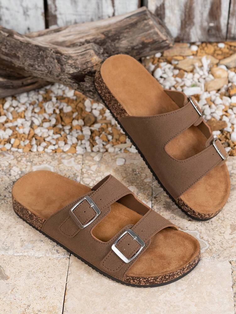 Men's Retro Open Toe Sandals Adjustable Strap Comfortable Walking Shoes Casual Indoor Outdoor Slippers Versatile Summer Fashion