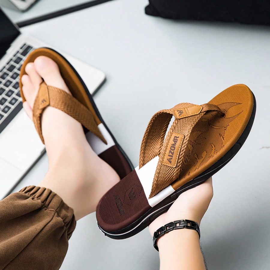 Men's High End Flip Flops Summer 2024 Durable Non Slip Anti Odor Thong Sandals Casual Comfortable Outdoor Beach Fashion Footwear