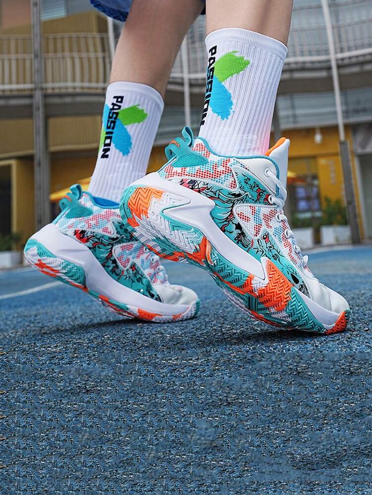 Men's Basketball Sneakers Fashion Breathable Athletic Shoes Comfortable Non Slip Casual Sports Footwear Teen Training Gym Shoes