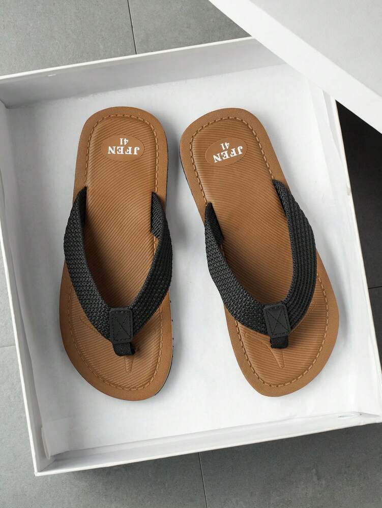Men's Outdoor Flat Flip Flops New Style Summer Open Toe Slippers Casual Breathable Comfortable Beach Sandals Daily Fashion Wear