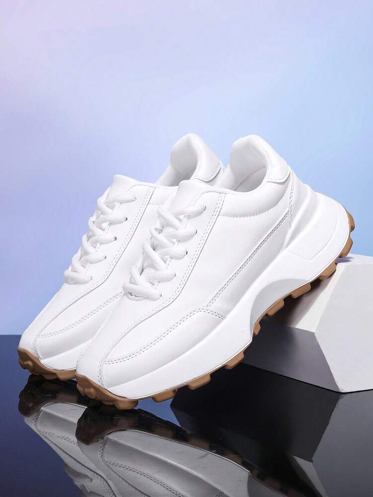 Men's Chunky Sneakers Versatile Outdoor Casual Athletic Shoes Non Slip Fashion Gym Sports Footwear Comfortable Street Style Sneakers