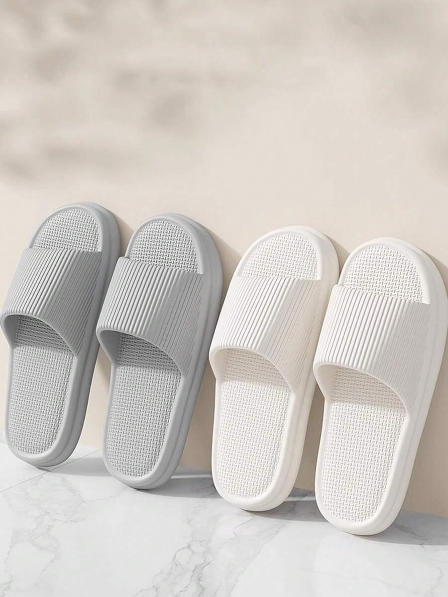 Men And Women Quiet EVA Slippers Non Slip Quick Dry Odor Proof Soft Sole Indoor Bathroom House Sandals Comfortable Summer Home Wear