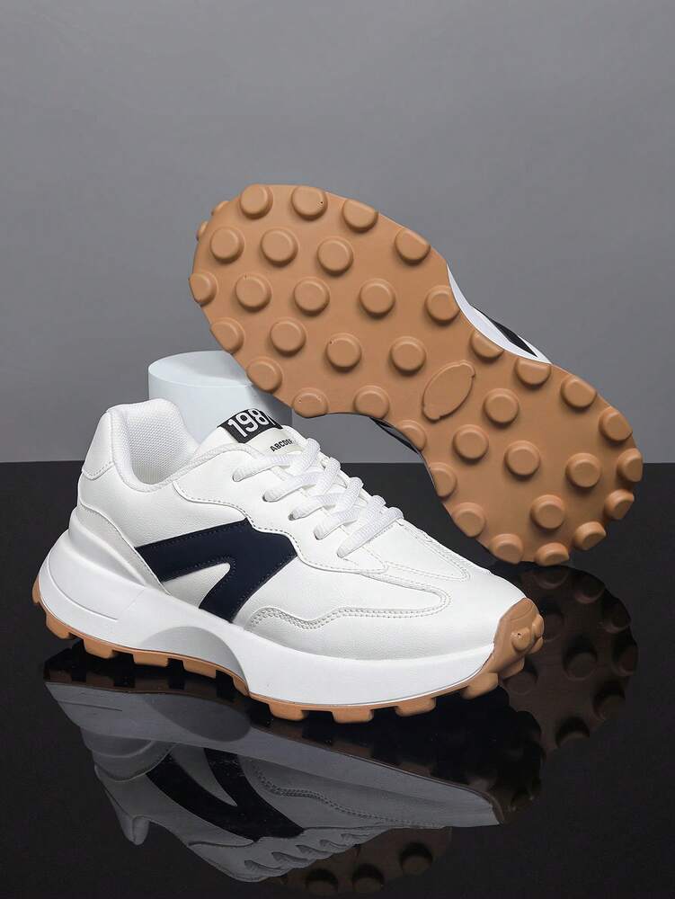 Men's Chunky Sneakers Versatile Outdoor Casual Athletic Shoes Non Slip Fashion Gym Sports Footwear Comfortable Street Style Sneakers